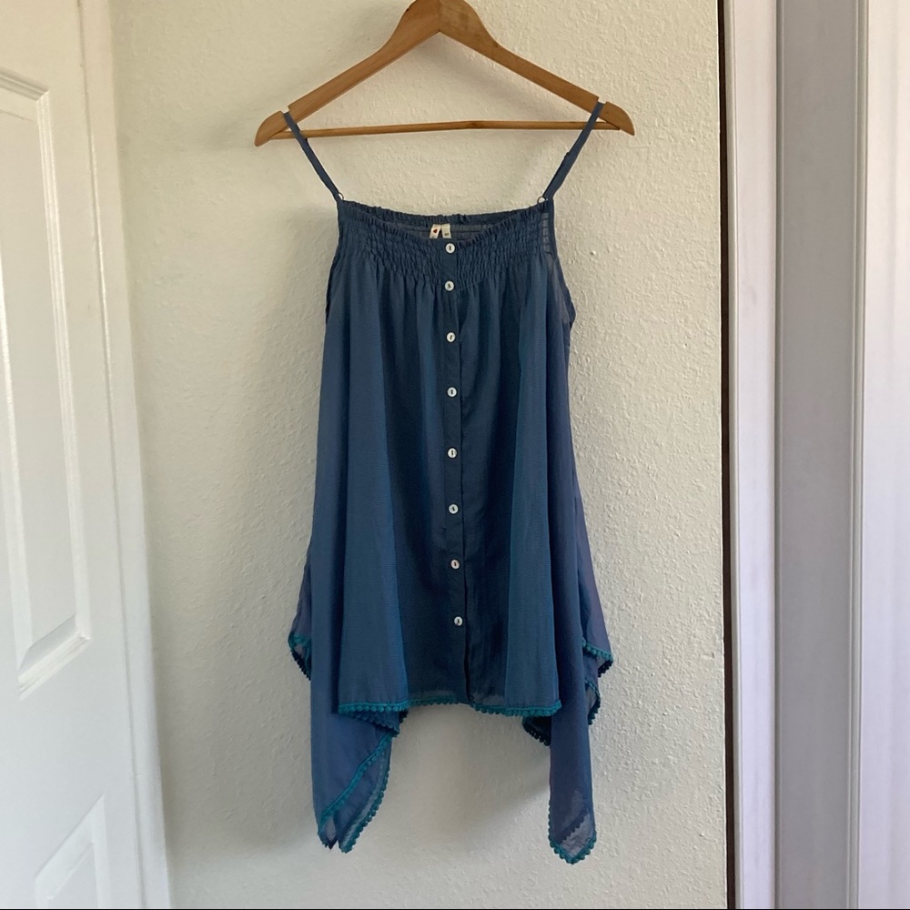 POINT Iridescent Asymmetrical Tunic Top Small